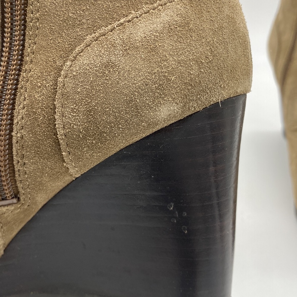 Franco Sarto Westerly Ankle Booties Wedges Shoes Tan Leather Suede Womens 7.5 M - Picture 13 of 15